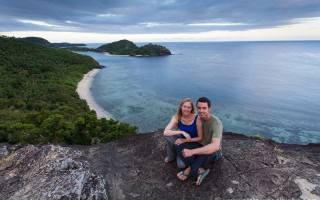 Kenny and Laura on Barefoot Island, Fiji