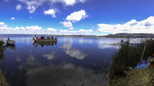 Clouds reflected on Lake Titicaca