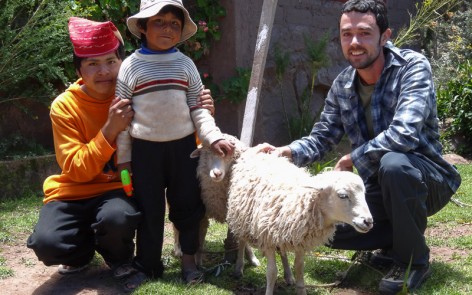 Kenny with Santos, Wilfredo and their sheep