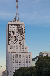 Buenos Aires building with Eva Peron relief