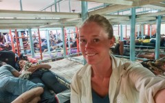 View of sleeping quarter aboard the ferry from Bima, Sumbawa to Labuan Bajo, Flores