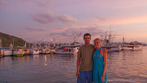 Sunset on the Labuan Bajo boat dock
