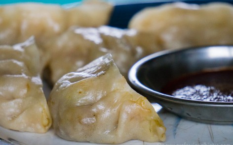 close up of momos in Nepal