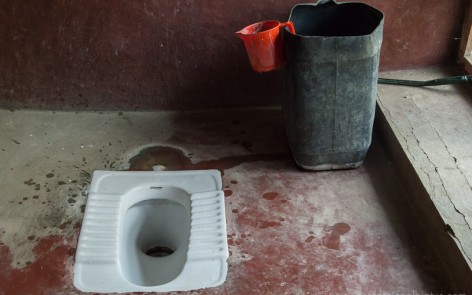 squat toilet on the annapurna circuit