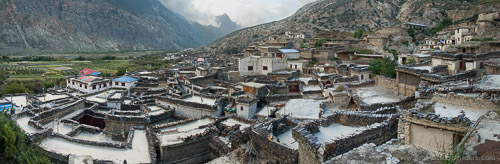 Panorama of Marpha, Nepal