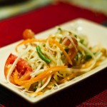 Spicy mango salad - prepared during a cooking class