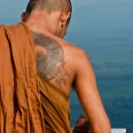 Monk drawing at Tiger Cave Temple - Krabi