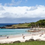 Arrival of Waka Tapu on Anakena beach