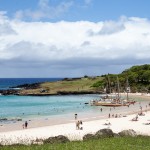 Arrival of Waka Tapu on Anakena beach